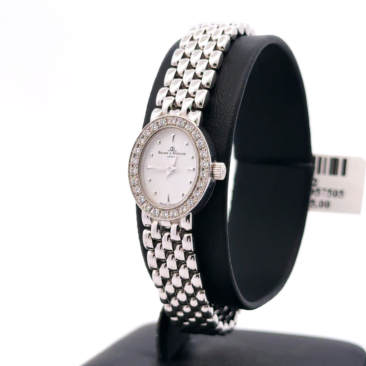 Baume & Mercier Geneve MX000M7L 14k W/g Diamond white dial 15mm Quartz watch