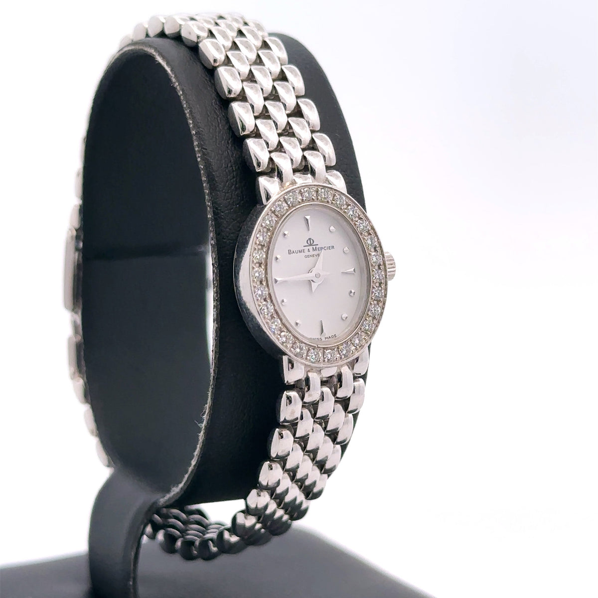Baume & Mercier Geneve MX000M7L 14k W/g Diamond white dial 15mm Quartz watch