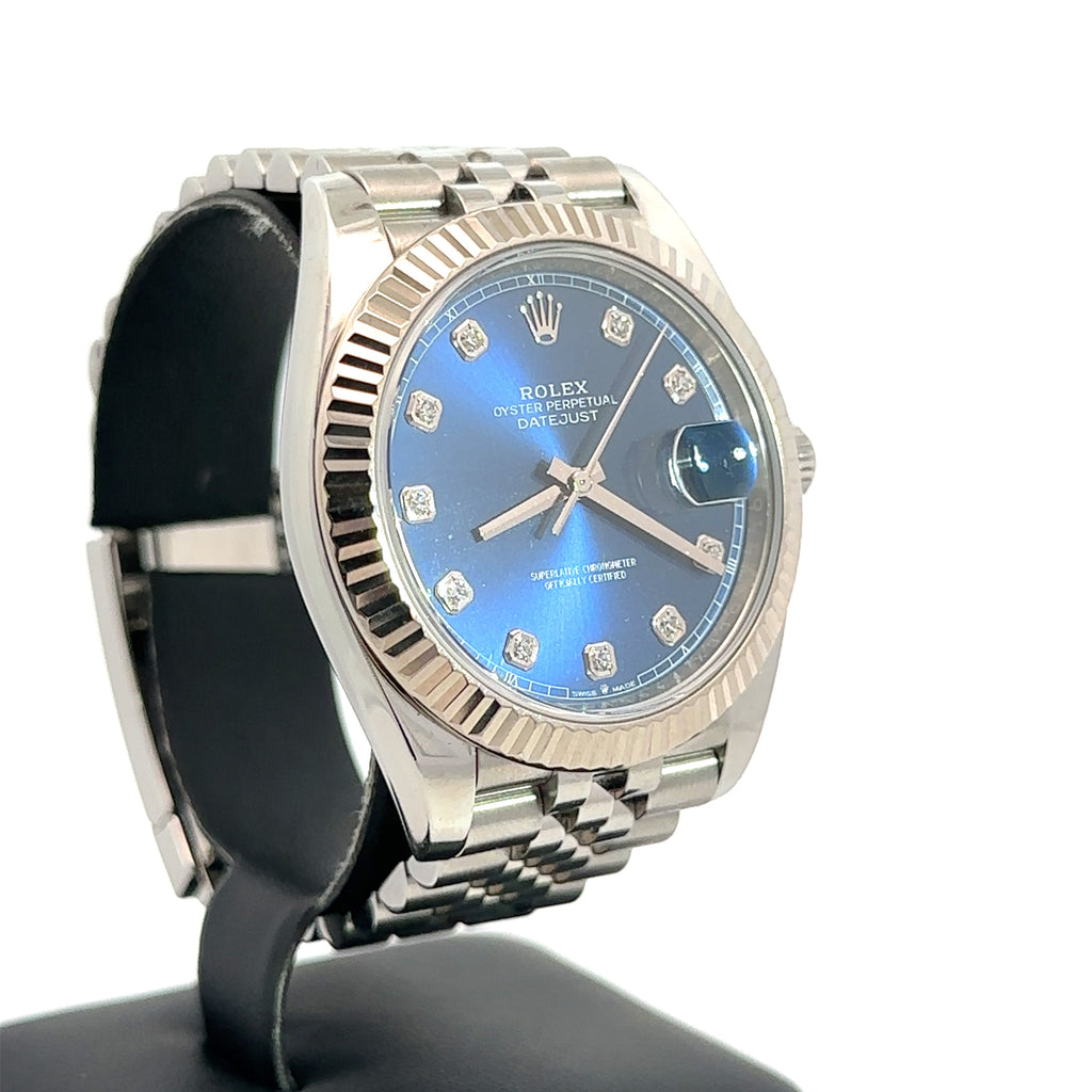 Pre-Owned Rolex Datejust 41mm Stainless Steel Watch 126334 Gold Fluted Bezel Philadelphia