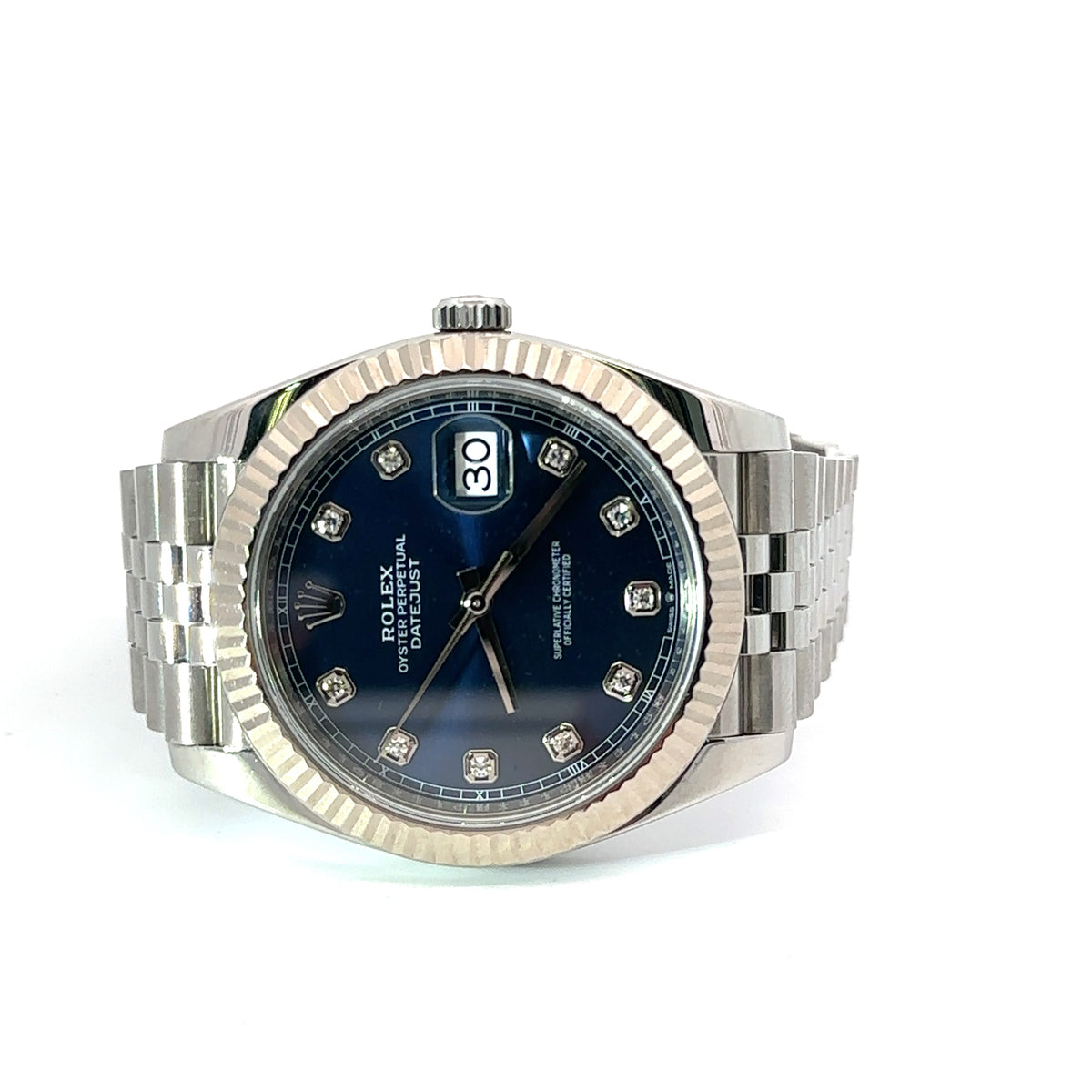 Pre-Owned Rolex Datejust 41mm Stainless Steel Watch 126334 Gold Fluted Bezel Philadelphia