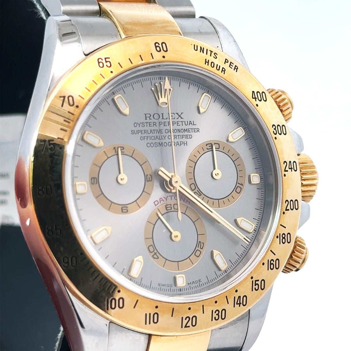 Pre-Owned Rolex Daytona 40mm 2 tone 18k Yellow Gold Watch 116523, 18k Gold Bezel