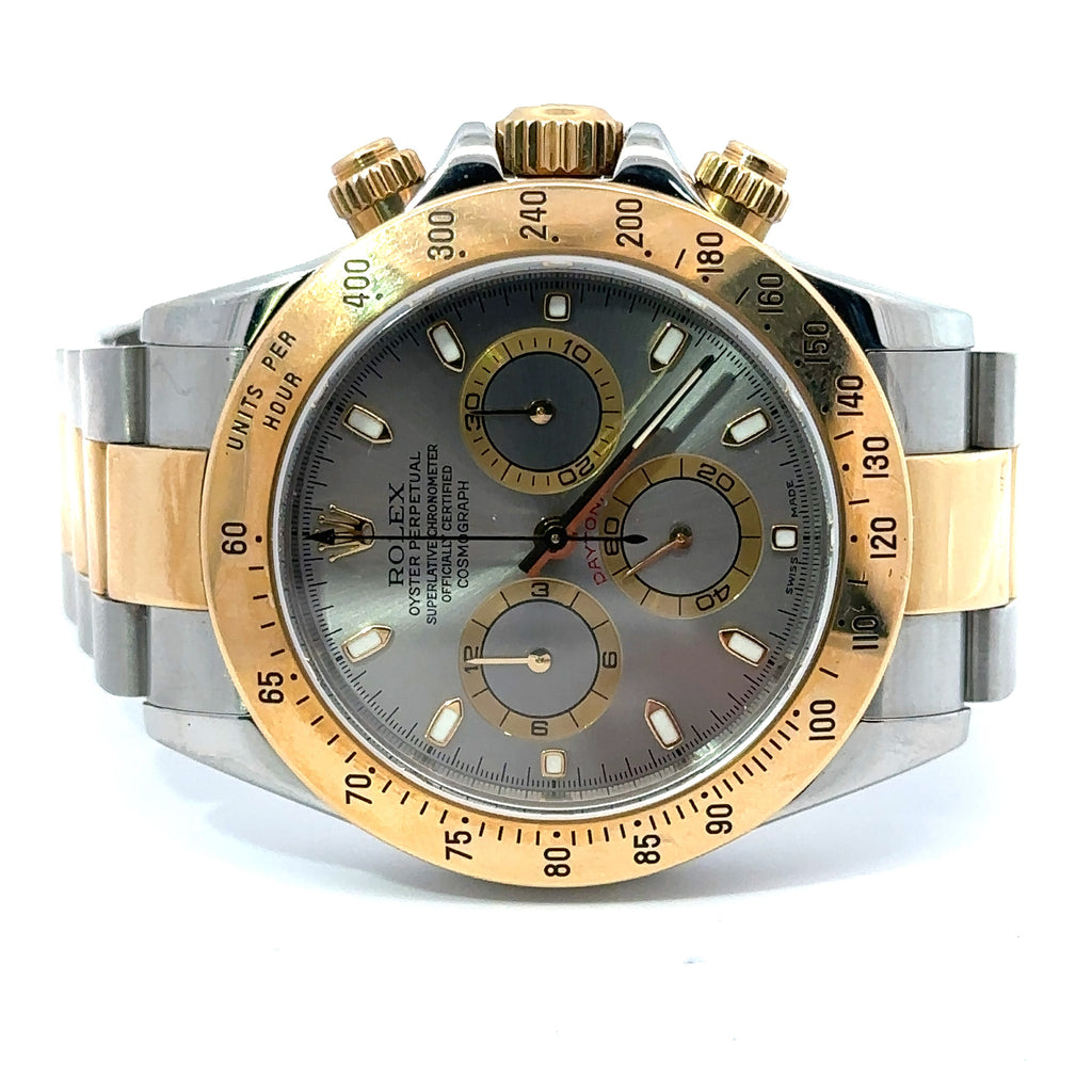 Pre-Owned Rolex Daytona 40mm 2 tone 18k Yellow Gold Watch 116523, 18k Gold Bezel