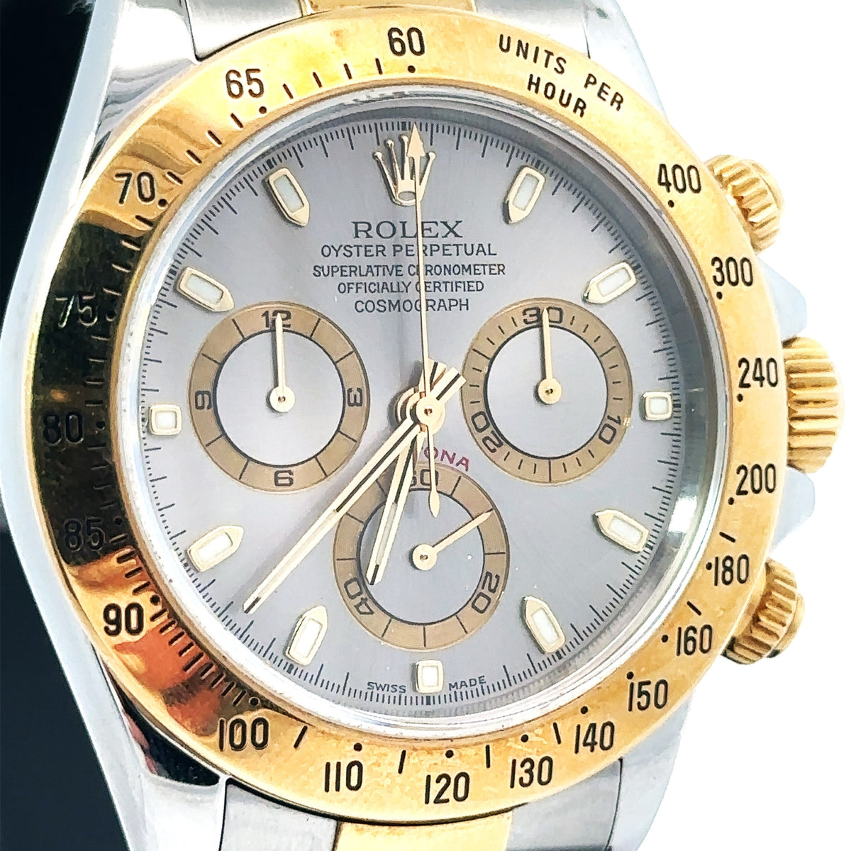 Pre-Owned Rolex Daytona 40mm 2 tone 18k Yellow Gold Watch 116523, 18k Gold Bezel