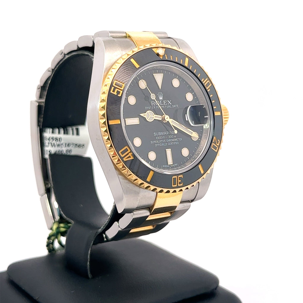 Pre-Owned Rolex Submariner Date 40mm 2 Tone Watch 116613 Ceramic Bezel