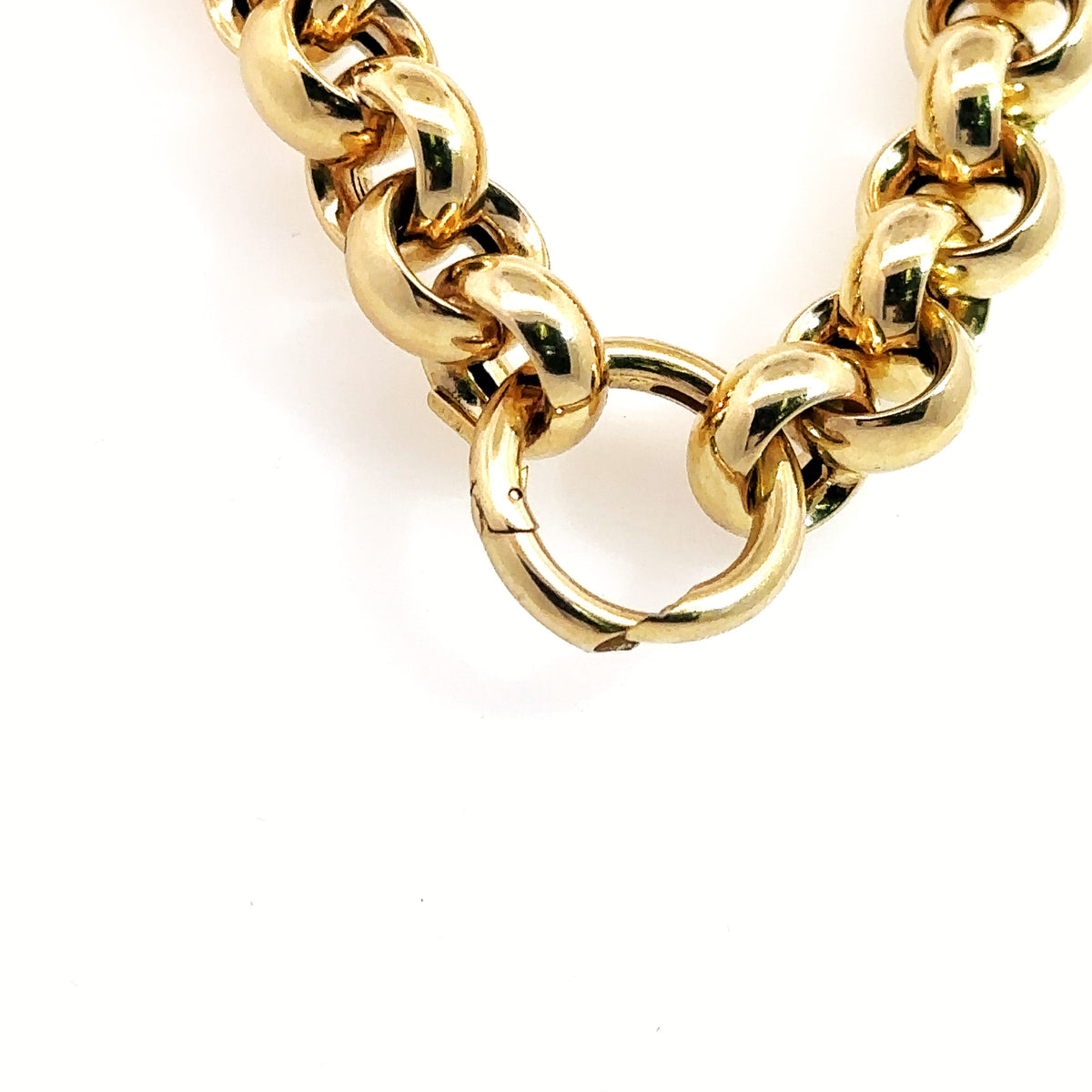 10k Yellow Gold Rollo Style Chain Necklace, 27.5g, 20", S107763