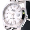 Pre-Owned Rolex Datejust 41mm Stainless Steel Watch 126300 Gold Fluted bezel