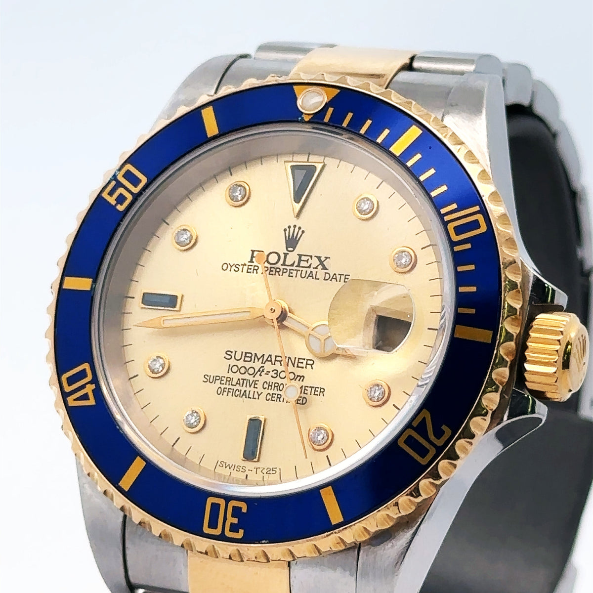 Pre-Owned Rolex Submariner Date 40mm 2 Tone Watch 16613 18k Yellow Gold S107760