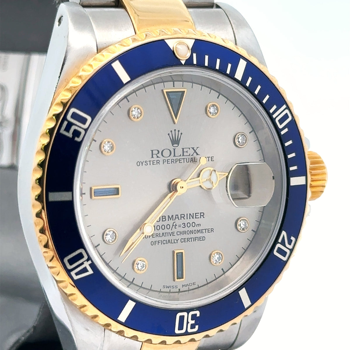 Pre-Owned Rolex Submariner Date 40mm 2 Tone Watch 16613 18k Yellow Gold S107506