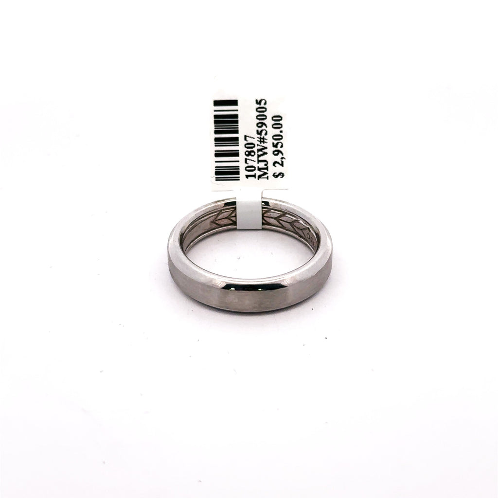 David Yurman 18k White Gold Men's Beveled Band Ring 13.8gm, Size 11 S107807