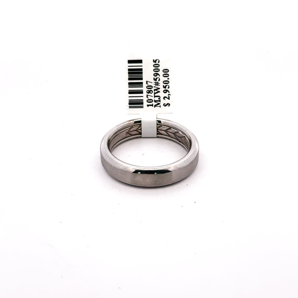 David Yurman 18k White Gold Men's Beveled Band Ring 13.8gm, Size 11 S107807