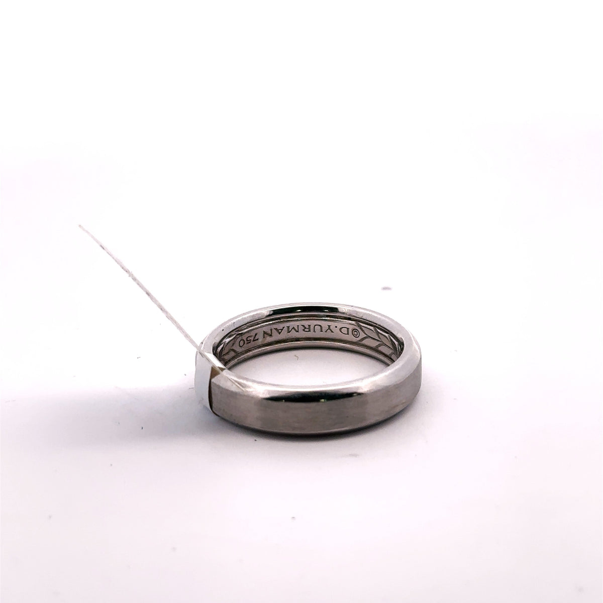 David Yurman 18k White Gold Men's Beveled Band Ring 13.8gm, Size 11 S107807