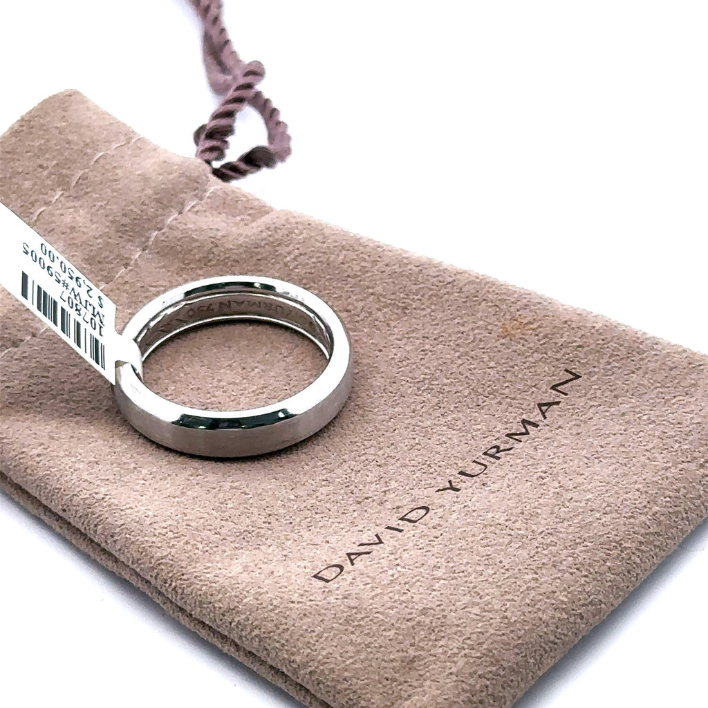 David Yurman 18k White Gold Men's Beveled Band Ring 13.8gm, Size 11 S107807