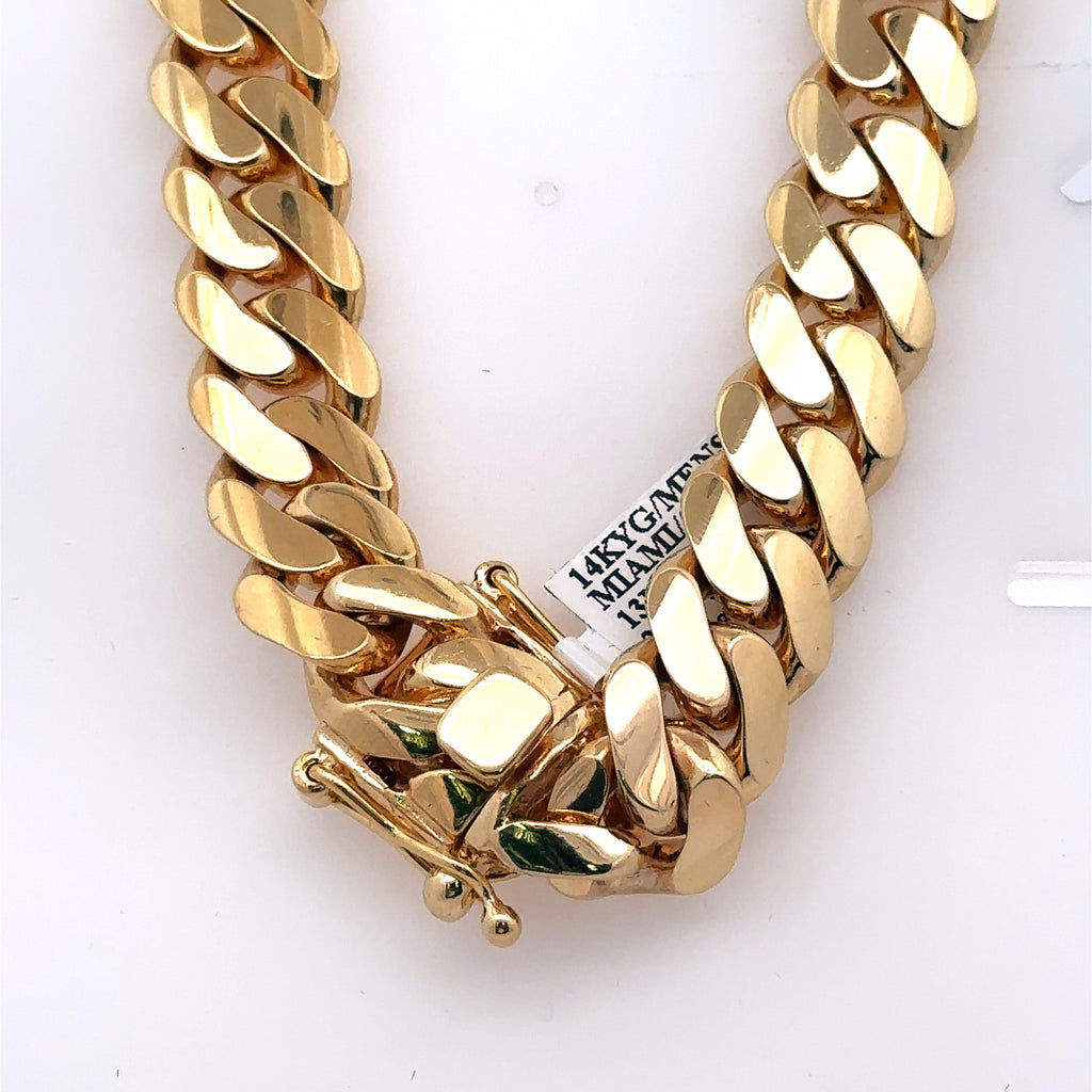 14k Yellow Gold Miami Cuban Men's Chain, 290.7gm, 24", 13mm, S107781