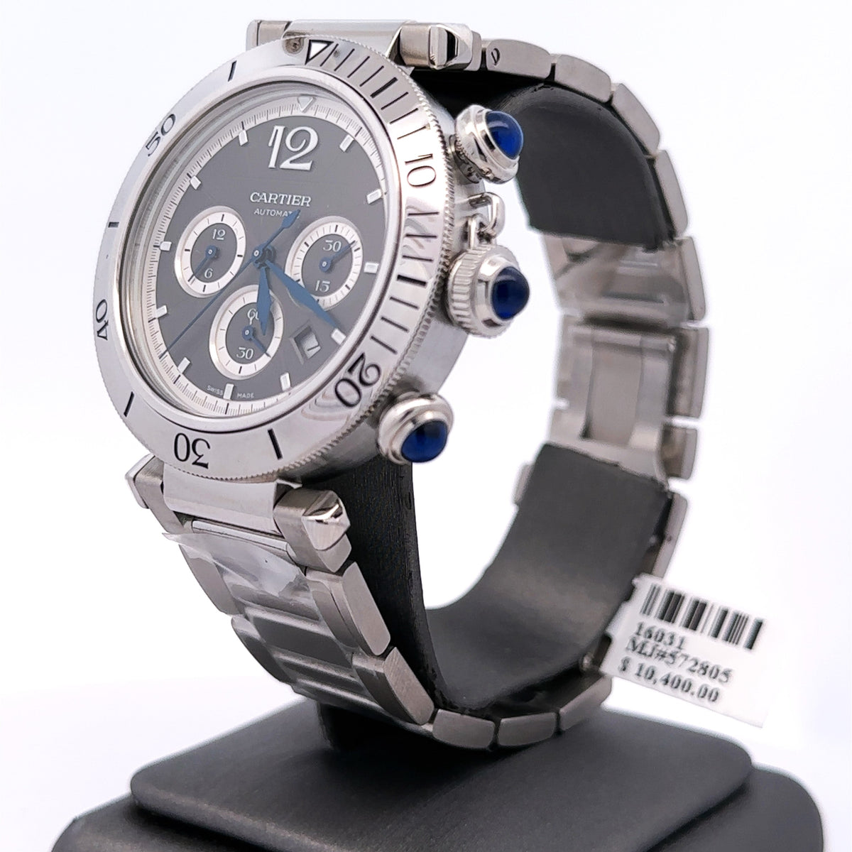 Cartier Pasha WSPA0027 Stainless Steel Chronograph 41mm Watch -brand new
