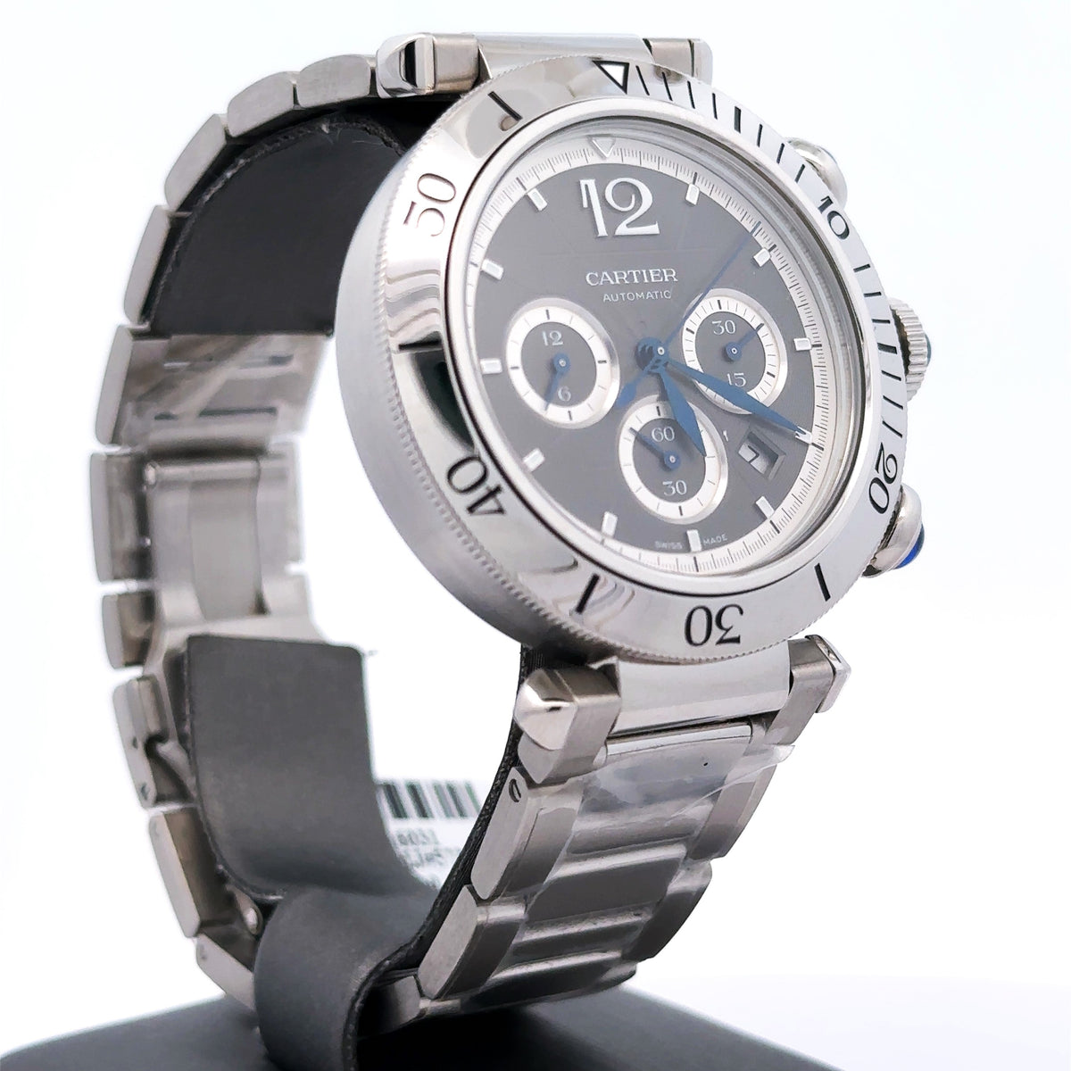 Cartier Pasha WSPA0027 Stainless Steel Chronograph 41mm Watch -brand new
