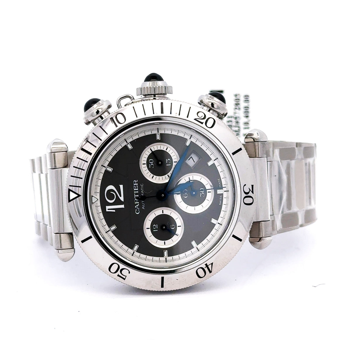 Cartier Pasha WSPA0027 Stainless Steel Chronograph 41mm Watch -brand new
