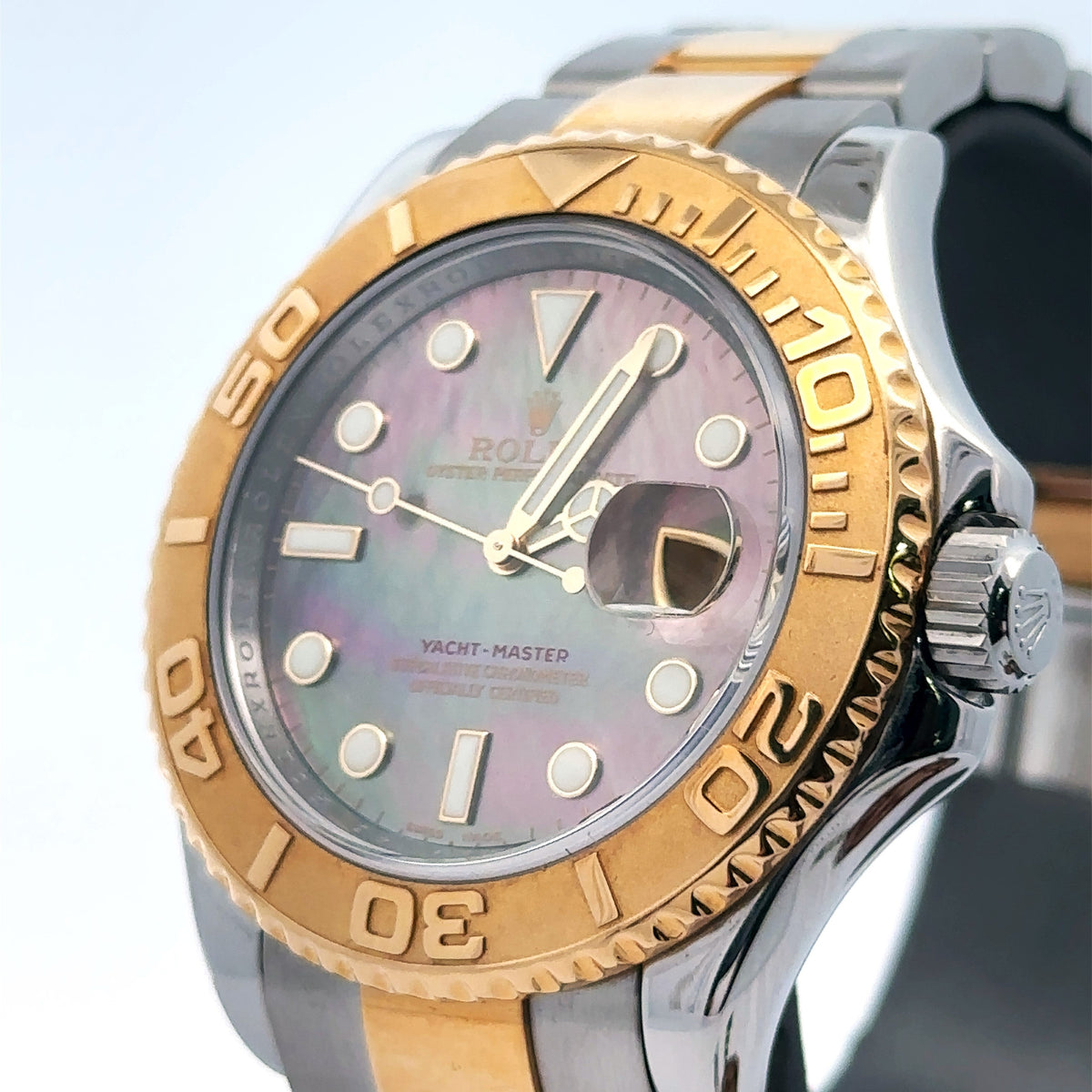 Rolex Yacht Master 40mm 18k gold & Steel Mother Of Pearl Watch 16623 S106712