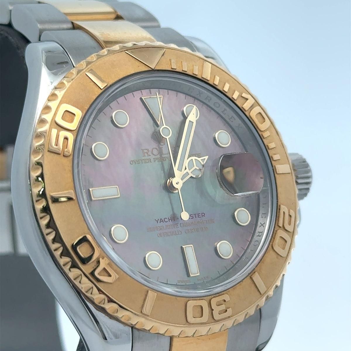 Rolex Yacht Master 40mm 18k gold & Steel Mother Of Pearl Watch 16623 S106712