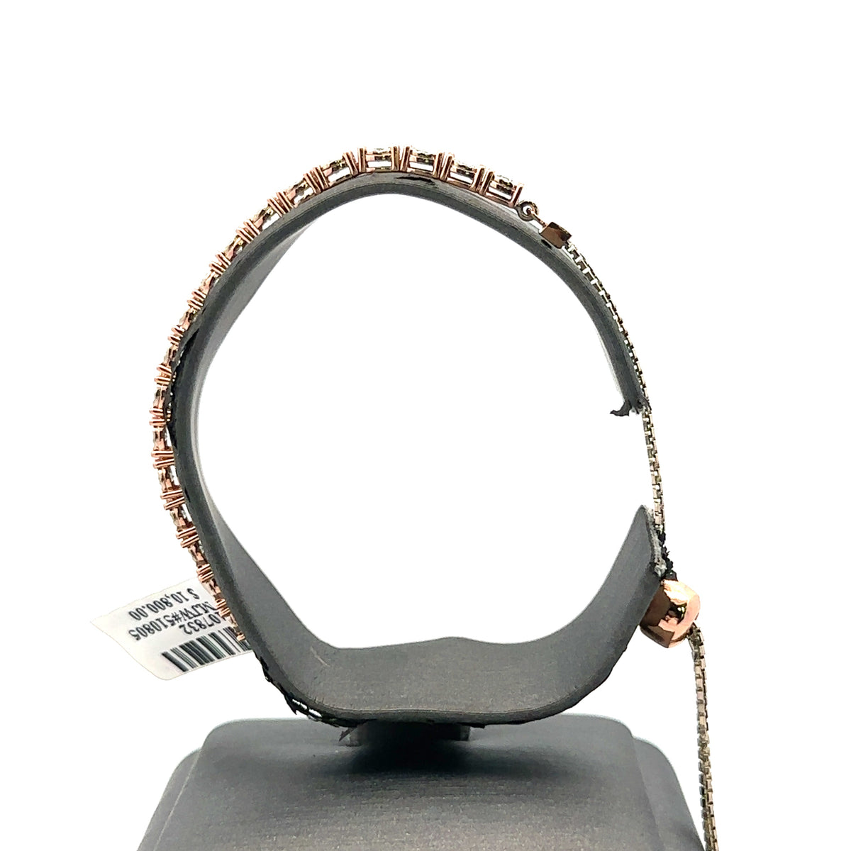 14k White & Rose Gold 1.50CT Diamond Bolo Bracelet, 8.2g, S107832