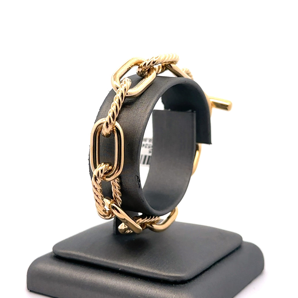 David Yurman Madison 18k yellow Gold toggle Chain  Bracelet 11mm  7" pre owned