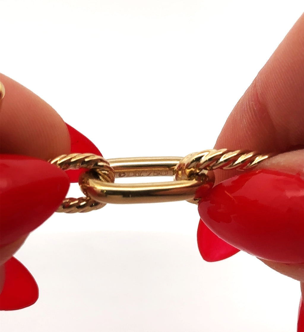David Yurman Madison 18k yellow Gold toggle Chain  Bracelet 11mm  7" pre owned