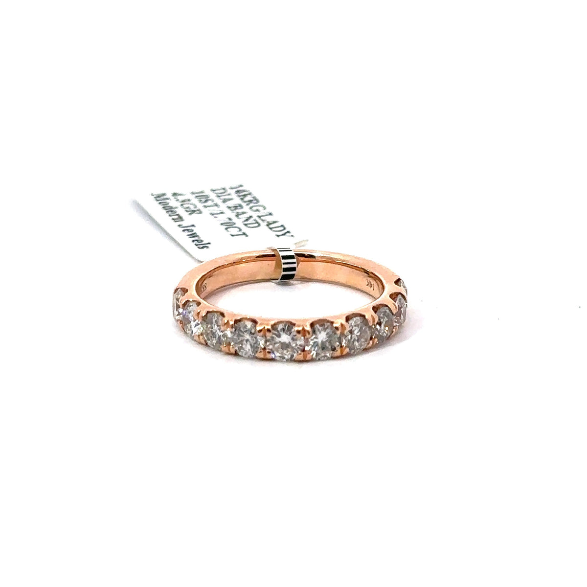 14k Rose Gold 1.50 CT Diamond Ladies Band, 4.3g, Size 7, S16081