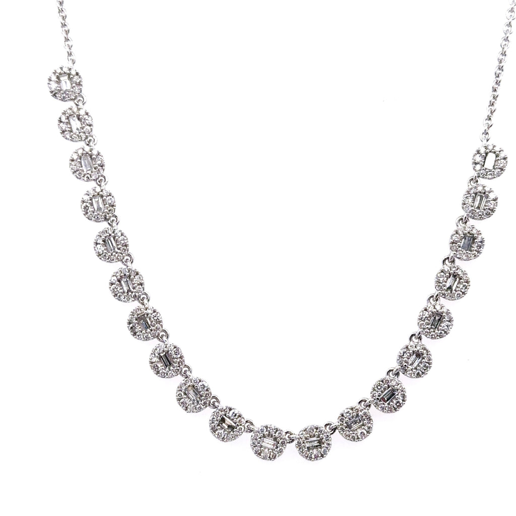 Brilliant Moments 14k White Gold 1.00CT Diamond Necklace, 7.4gm, 18", S6044