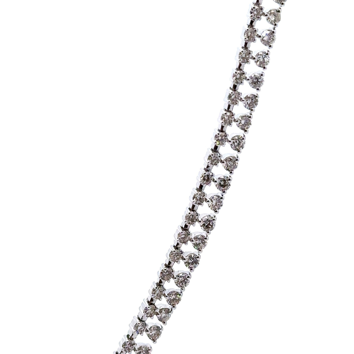 Brilliant Moments 14k White Gold 6.75CT 2 row Diamond Necklace 19.4gm,  S16043
