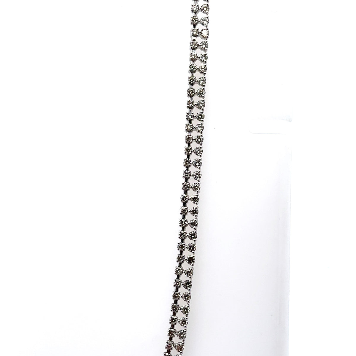 Brilliant Moments 14k White Gold 6.75CT 2 row Diamond Necklace 19.4gm,  S16043