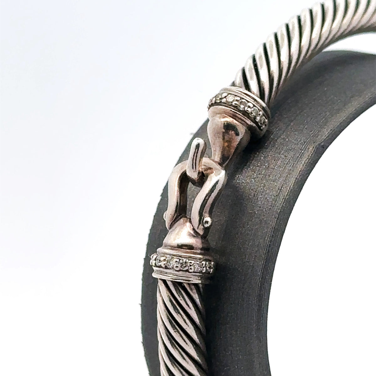 David Yurman silver & Diamond Cable Classic Cuff Bracelet, 29.5Gm