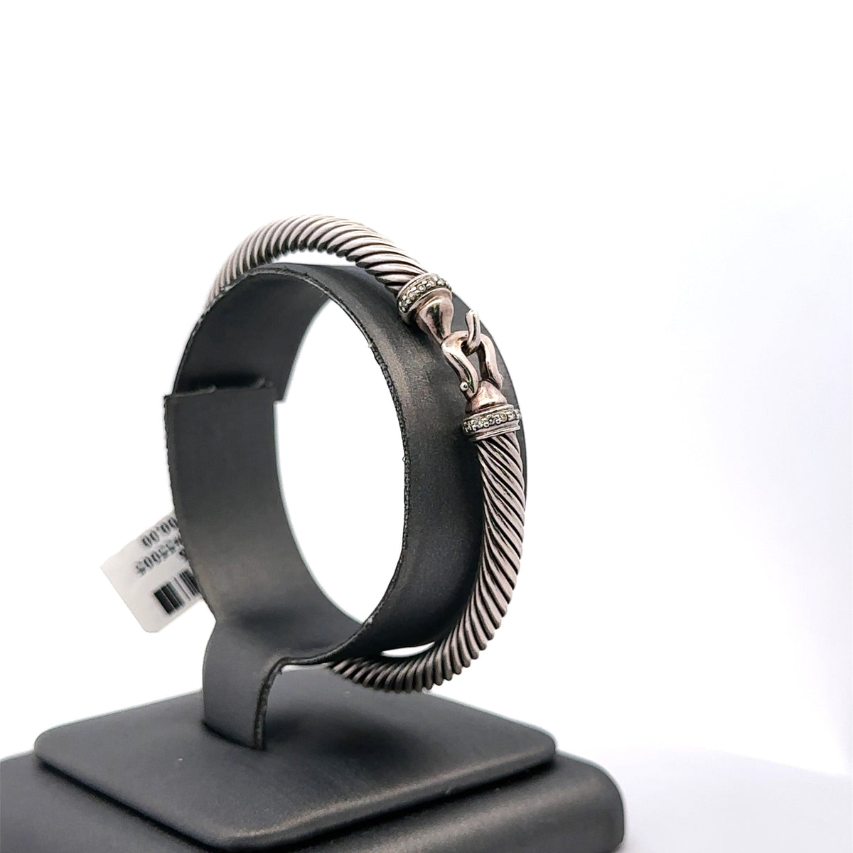 David Yurman silver & Diamond Cable Classic Cuff Bracelet, 29.5Gm