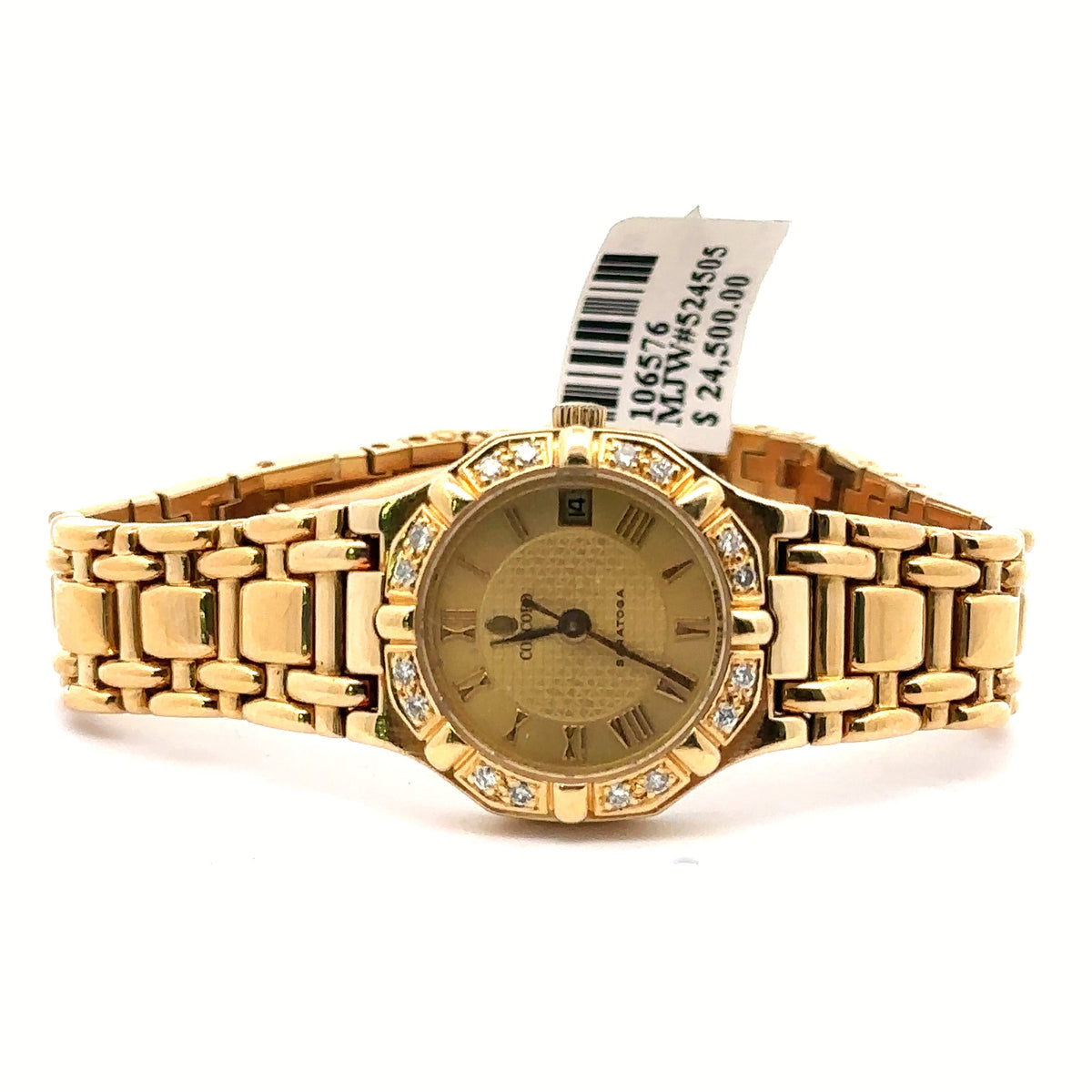 Concord Saratoga 18k Yellow Gold Ladies Watch 60g, 23mm Pre-owned S106576