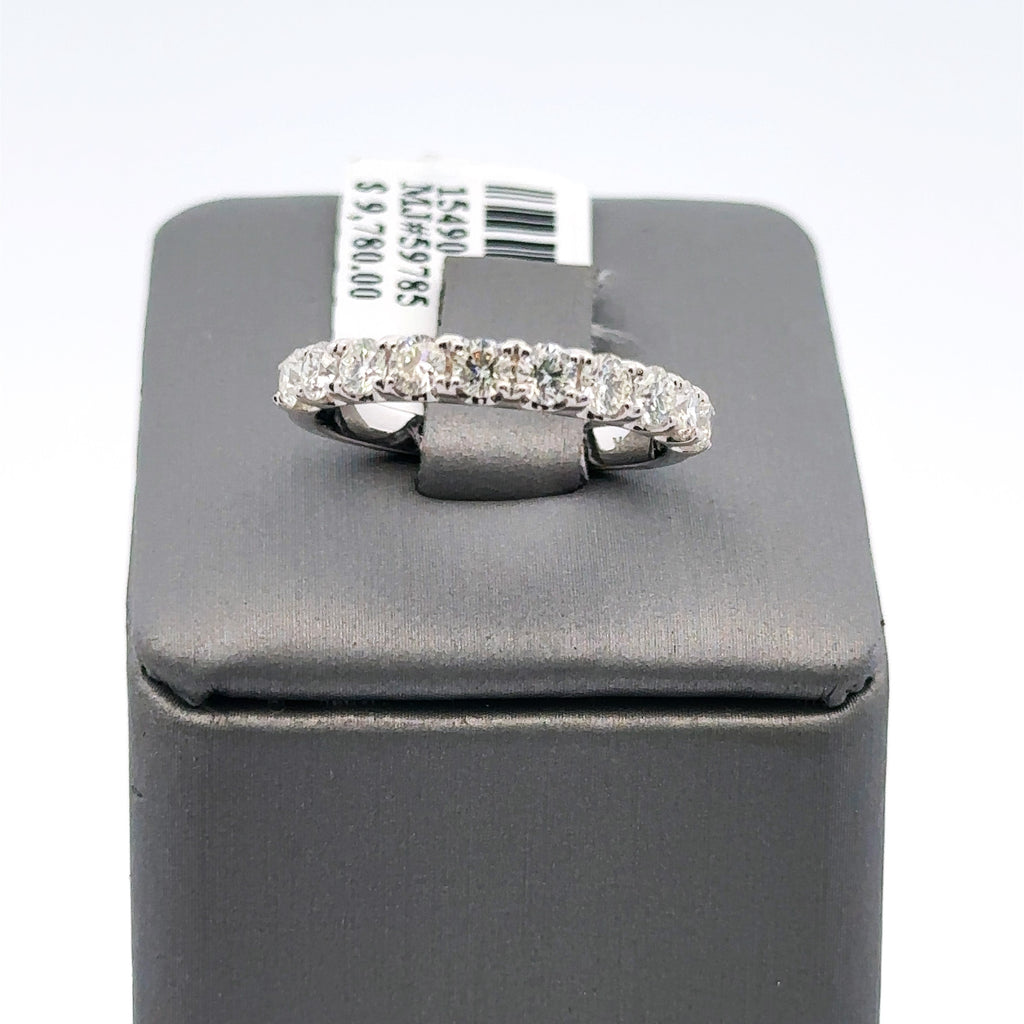 18k White Gold 1.00CT Diamond Ladies Wedding Band, 2.8G, Size 6.25,  S15490