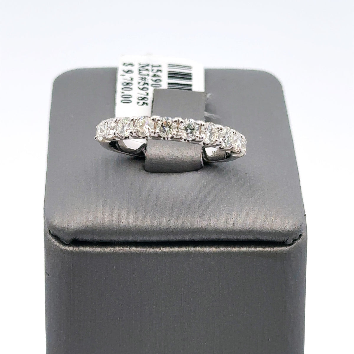 18k White Gold 1.00CT Diamond Ladies Wedding Band, 2.8G, Size 6.25,  S15490