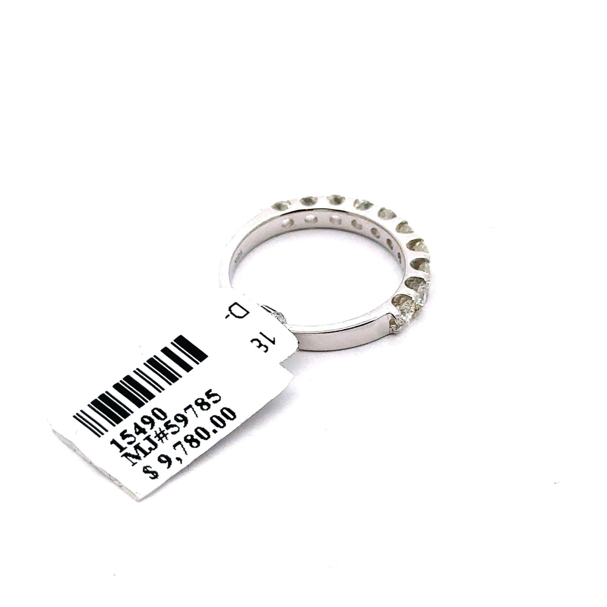 18k White Gold 1.00CT Diamond Ladies Wedding Band, 2.8G, Size 6.25,  S15490