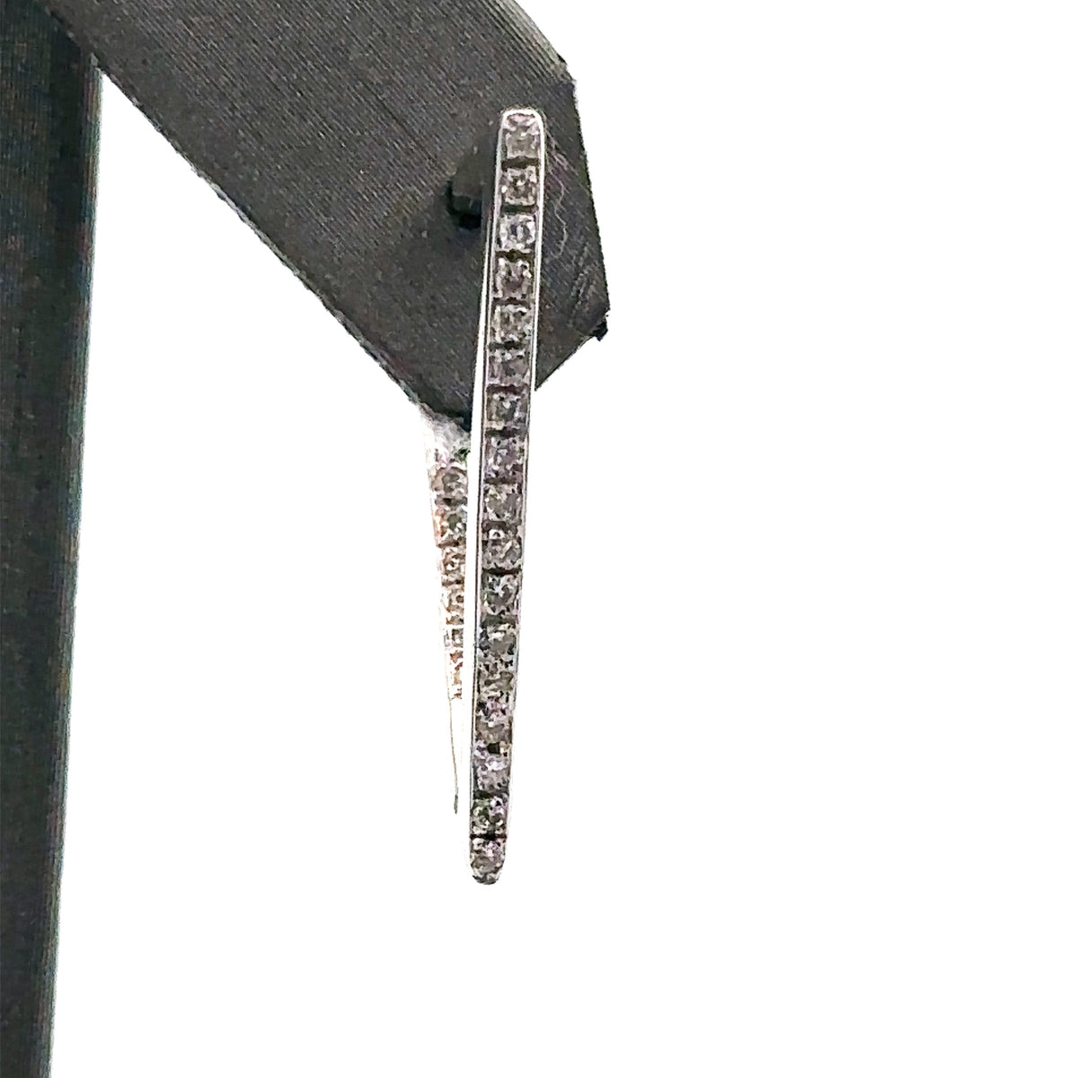 14k White Gold .75CT Diamond Inside Out Triangle Hoop Earrings, 4.8gm, S106936