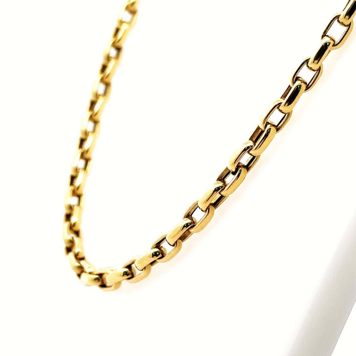 Roberto Coin Designer 18K Yellow Gold Fine Gauge Square Link 17", 10.7g, S107908