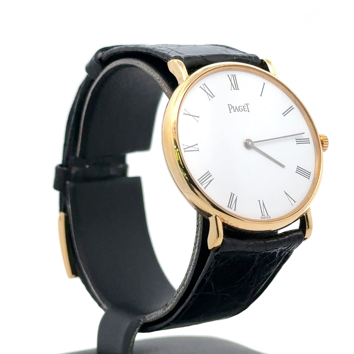 Vintage Piaget 8065 Quartz Solid 18K Yellow Gold White Dial 31.5mm watch pre owned