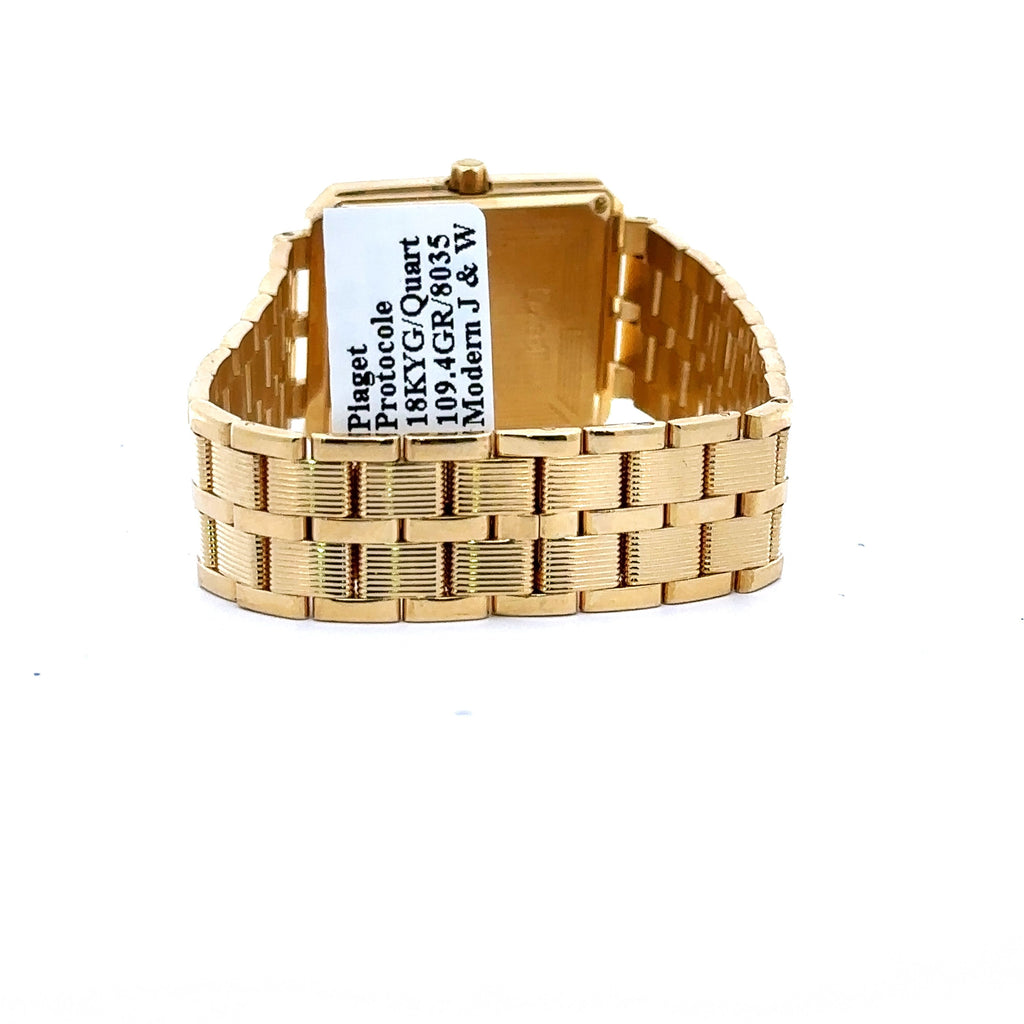 Piaget Protocole 8035 Quartz Solid 18K Yellow Gold, Gold Dial, 26mm Watch preown