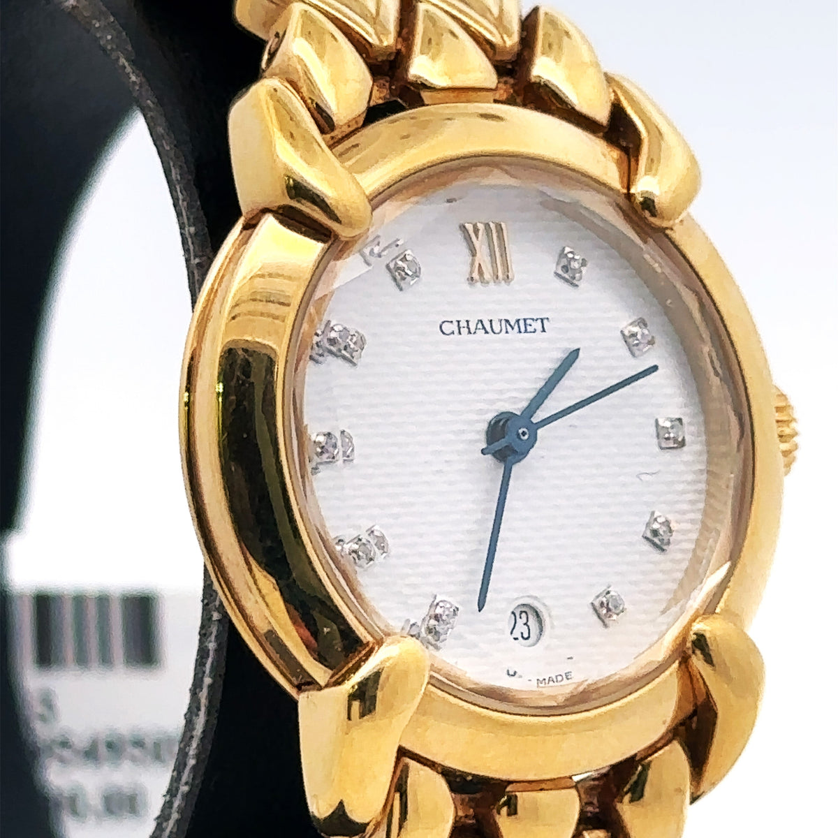 Chaumet Elysees 18k Gold 25mm Quartz Date Watch Mother of pearl Dial preowned
