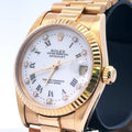 Pre-Owned Rolex Datejust Presidential midsize 31mm 18k Yellow Gold Watch 68278