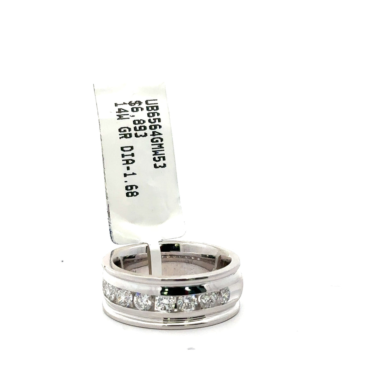 14k White Gold 1.80cT Diamond Men's Wedding Band, 16.7g, Size 10.50, S107955