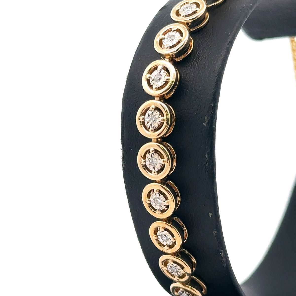10k Yellow Gold 0.20CT Diamond Bolo Bracelet, 10.1g, S16123