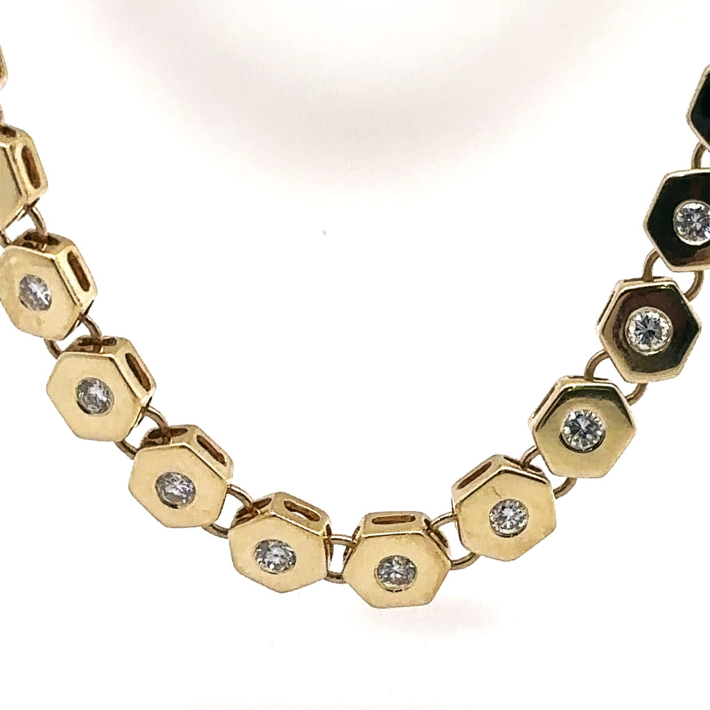18k Yellow Gold 1.50CT Diamond Ladies Necklace, 51.5G, 16", S107979