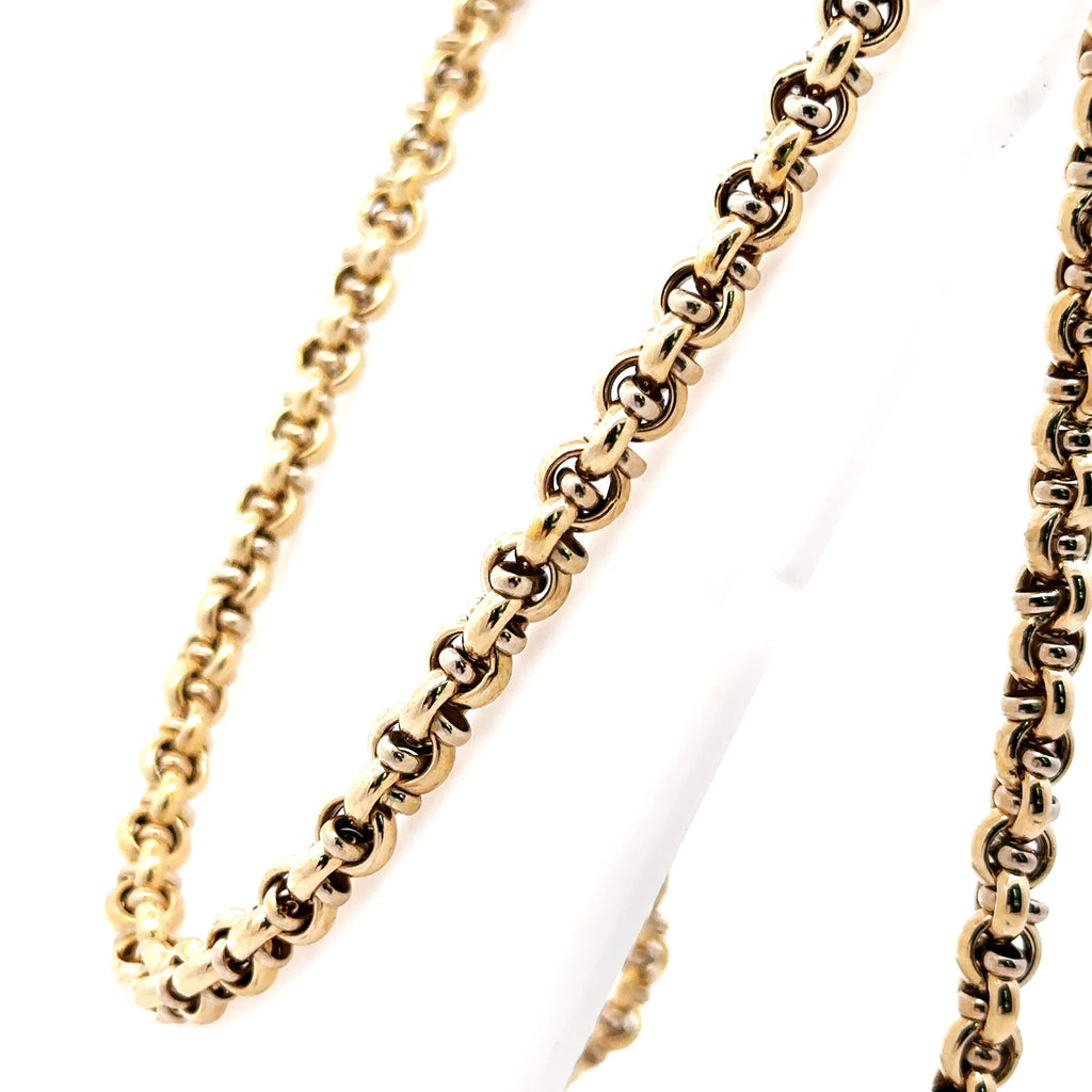 14k Yellow Gold Men's Fancy Chain, 35.3gm, 24, Made In Italy S107986