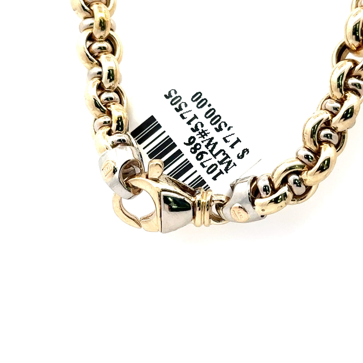 14k Yellow Gold Men's Fancy Chain, 35.3gm, 24, Made In Italy S107986