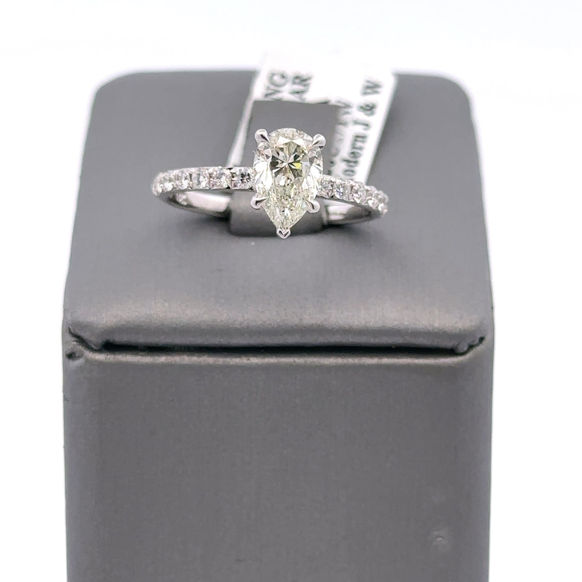 14k White Gold 1.50CT Pear Shape Diamond Engagement Ring, 2.2gm, S107992