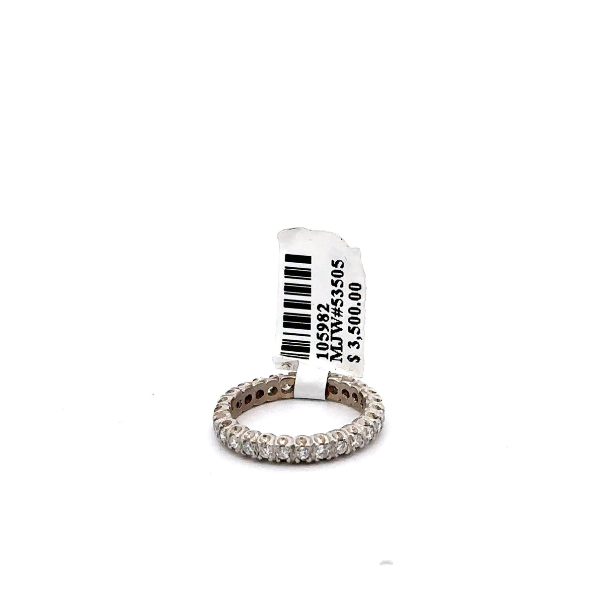 14k White Gold .85 CT Diamond Ladies Wedding Band,3.3G, Size 6.5,  S105982