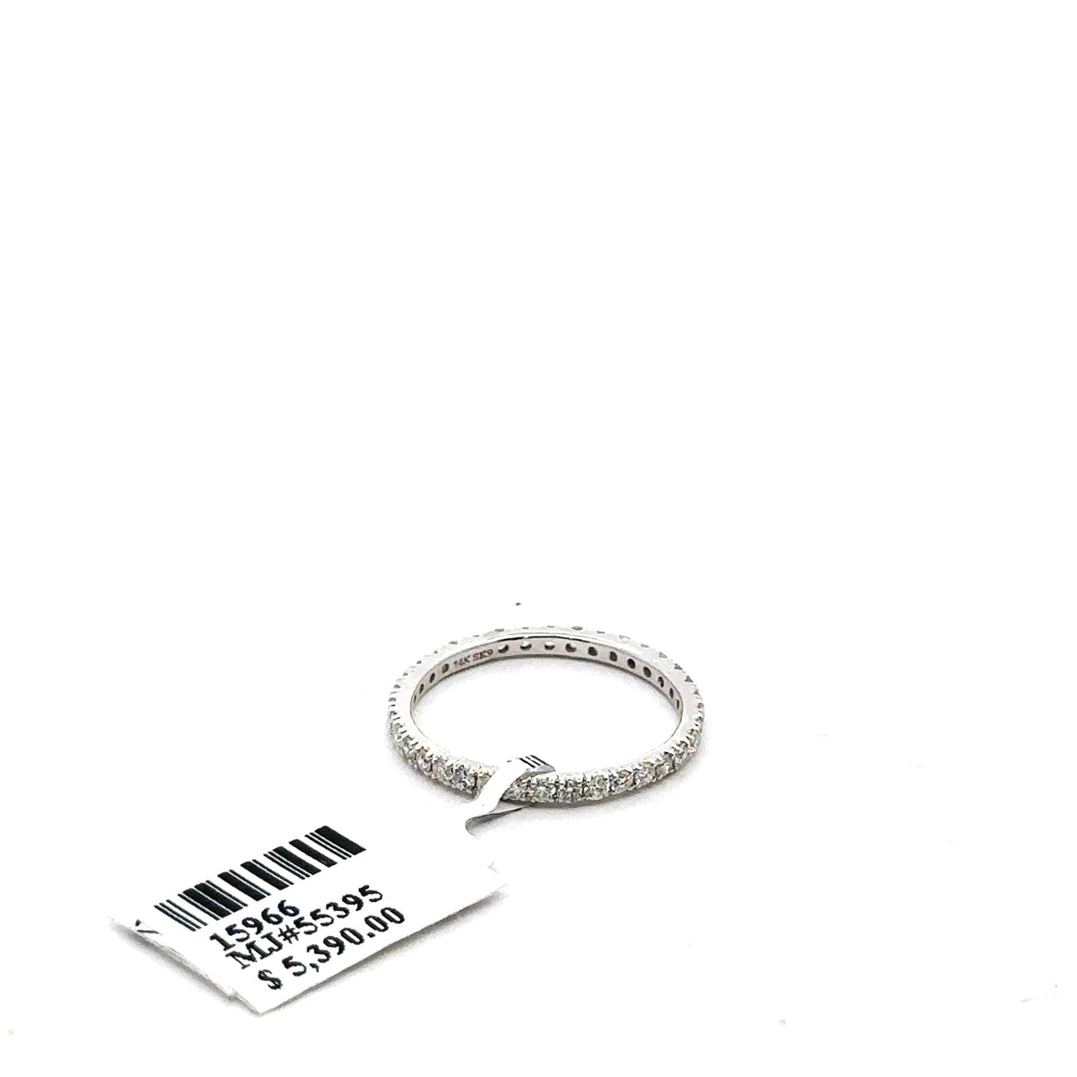 14k White Gold .85CT Eternity Diamond Wedding Band, 1.4G, Size 7,  S15966