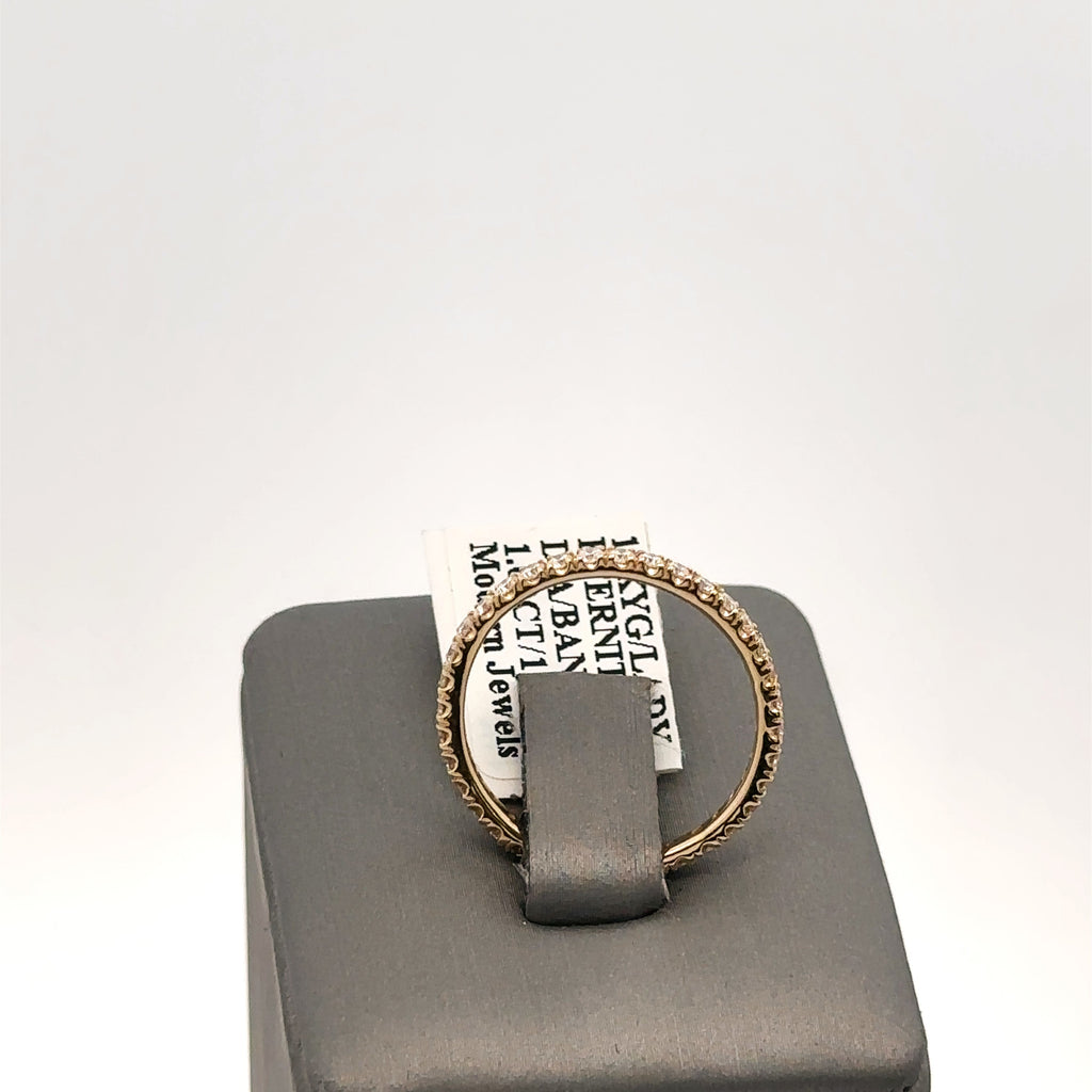 14k Yellow Gold 0.85 CT Eternity Diamond Ladies Wedding Band, 1.5G, S15967